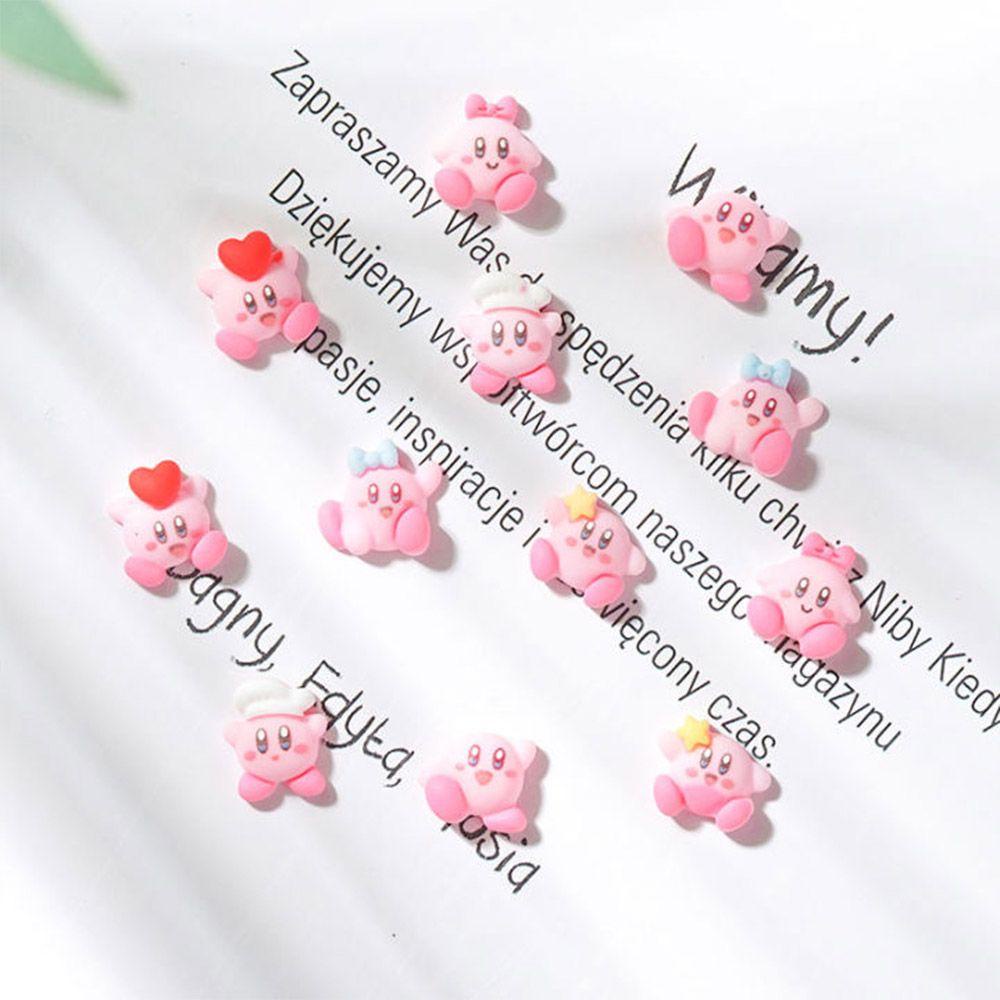 Agustin 3D Hiasan Kuku Kawaii Lucu Warna Pink DIY Aksesoris Tekan Pada Kuku Manicure Charms DIY Nail Art Dekorasi