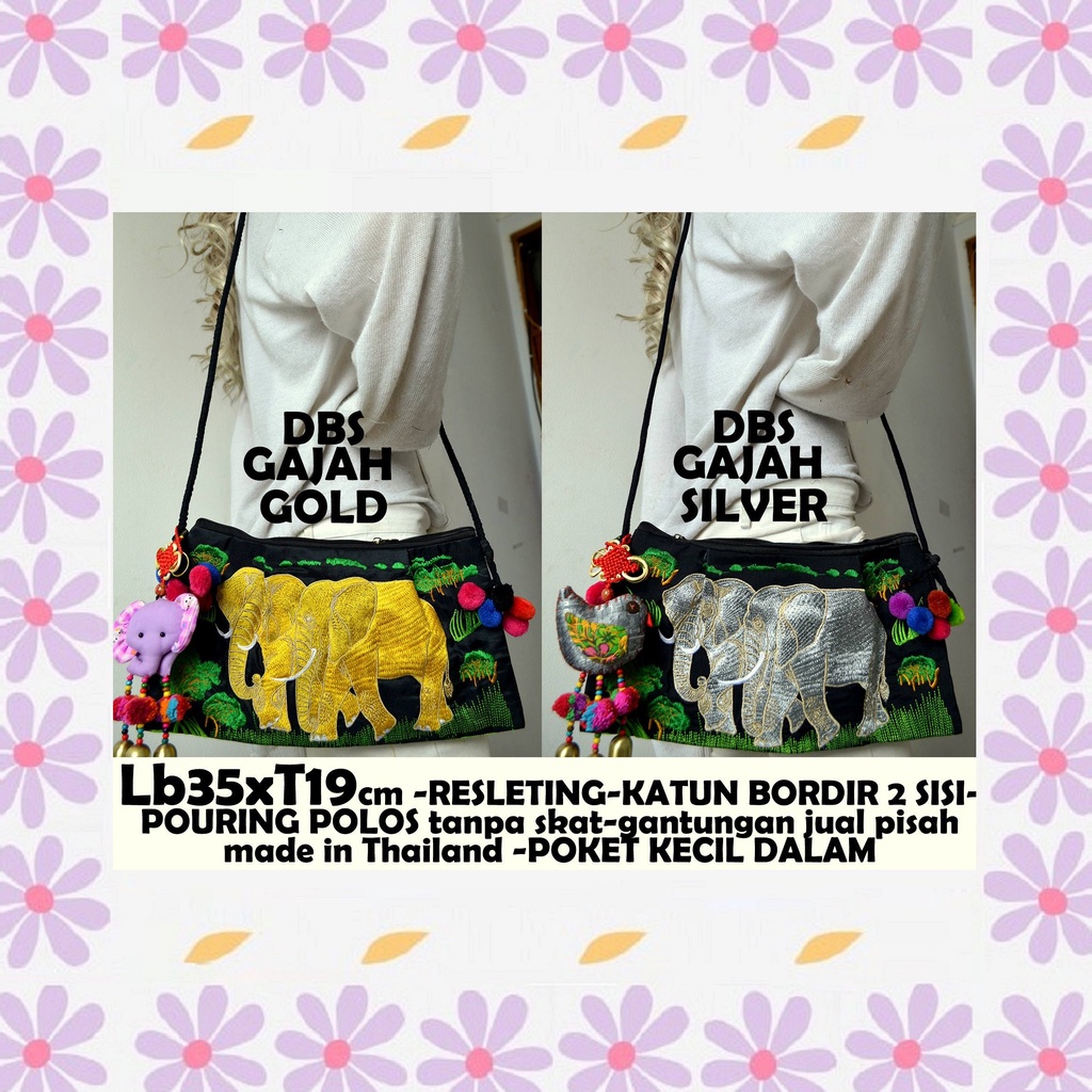 Tas Selempang Etnik Wanita Murah Kekinian Tas Bordir Bunga Wanita Etnik Bangkok Thailand