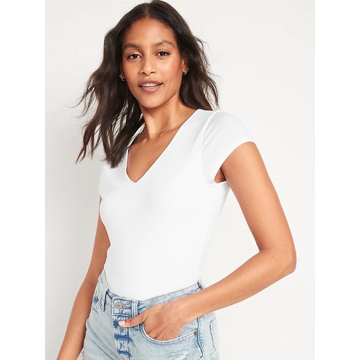 Old Navy Bodysuit Short Sleeve V-Neck for Women | Kaos Polos V-neck Lengan Pendek Wanita