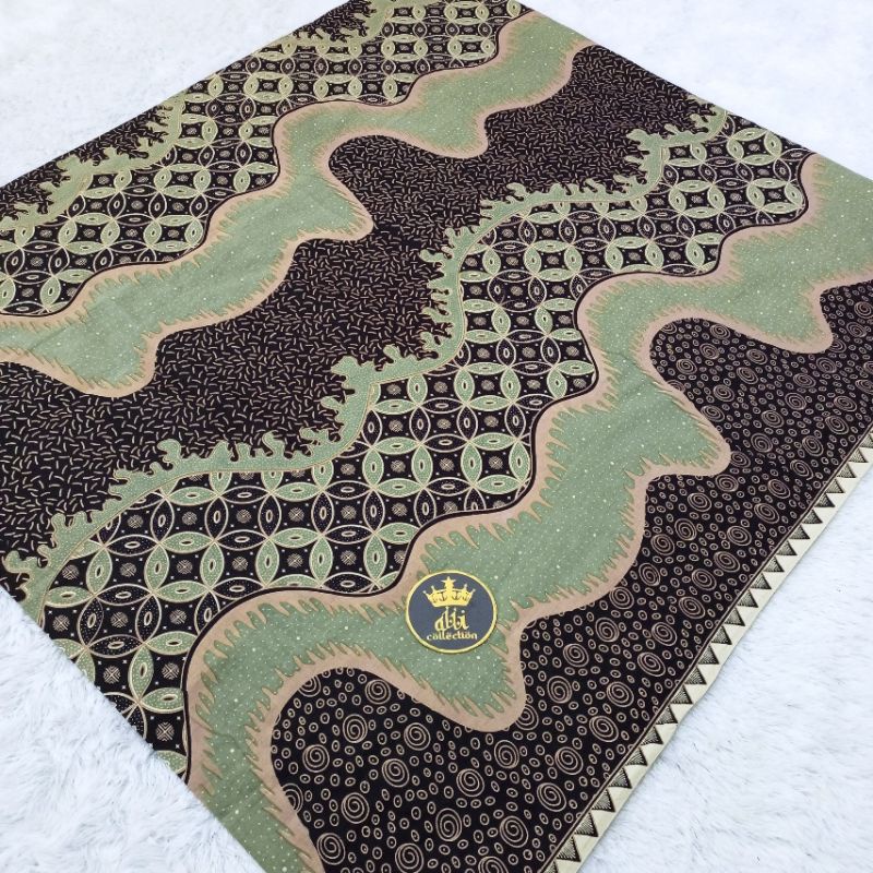 KAIN BATIK CONTENPORER KAWUNG ( SAGE GREEN ) / Produksi Solo Sragen / Batik Katun Halus