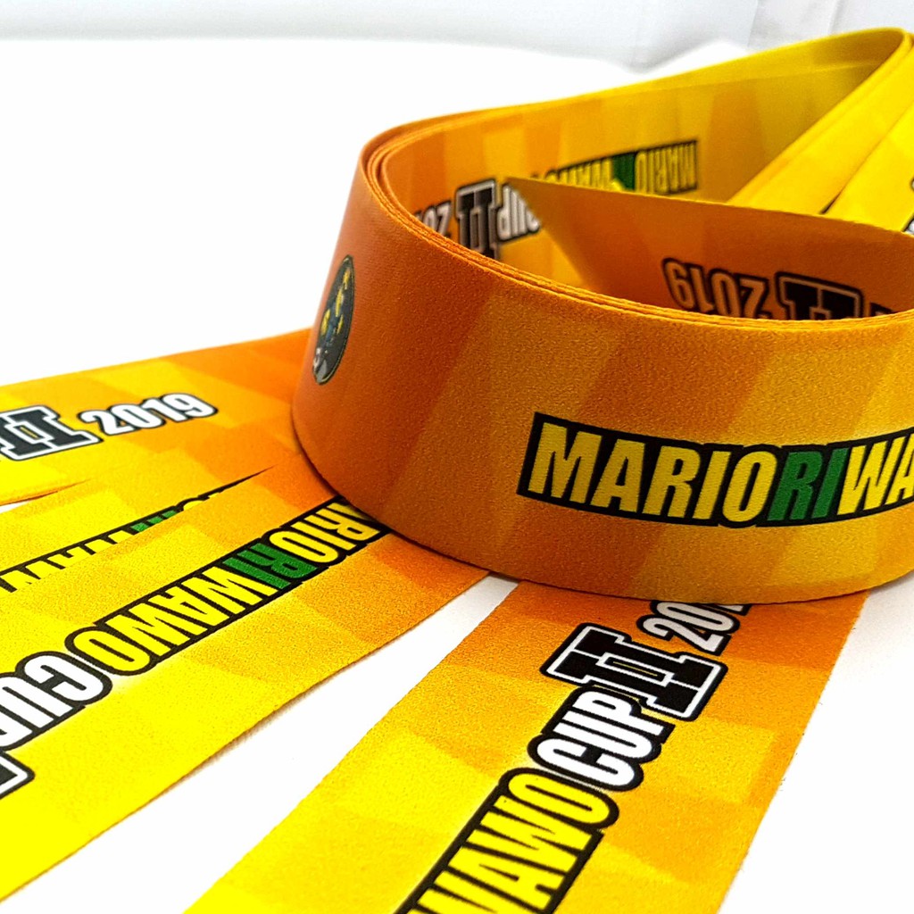 tali tisu 4cm printing 2 sisi / pita lanyard print sublim 4cm 2 muka / tali medali