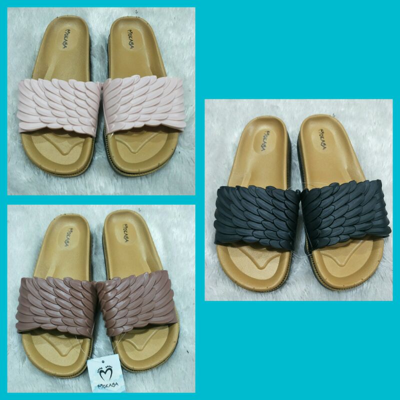 sandal slip on full karet Mokaya wanita - sandal selop murah - sandal slipper