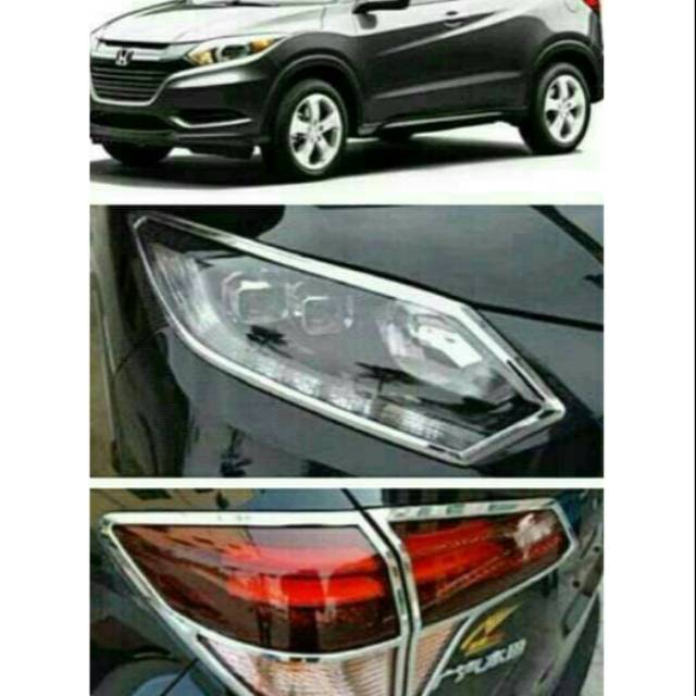 Garnis mobil depan + belakang Honda hrv chrome