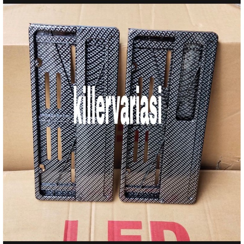 Bingkai plat atau cover plat nomor SNI karbon harga 1 set isi 2 pcs