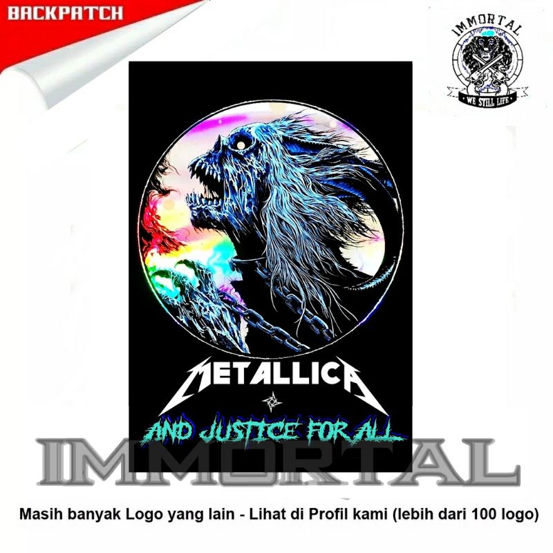 Backpatch emblem punggung band Metallica jumbo besar