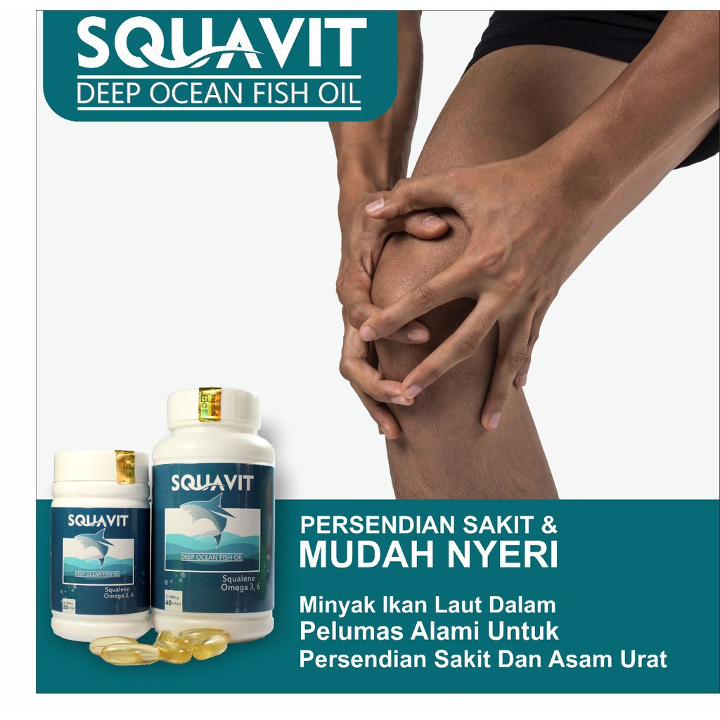 SQUAVIT 3x Kaya Squalene & Omega 3 - 100% Original Minyak Ikan Deep Ocean Fish Oil Premium BPOM MUI