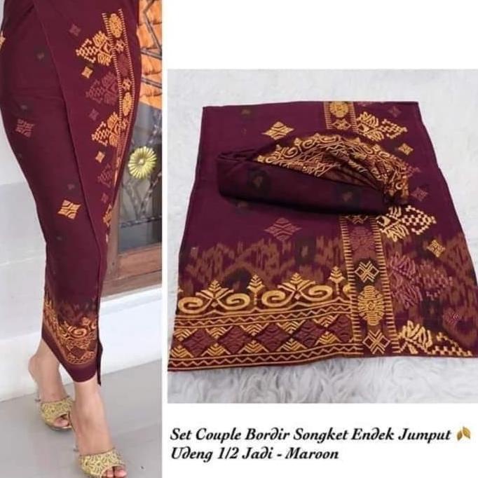 Promo Pakaian Adat Bali Set Couple Kamen Udeng Saput Endek Bordir Mewah