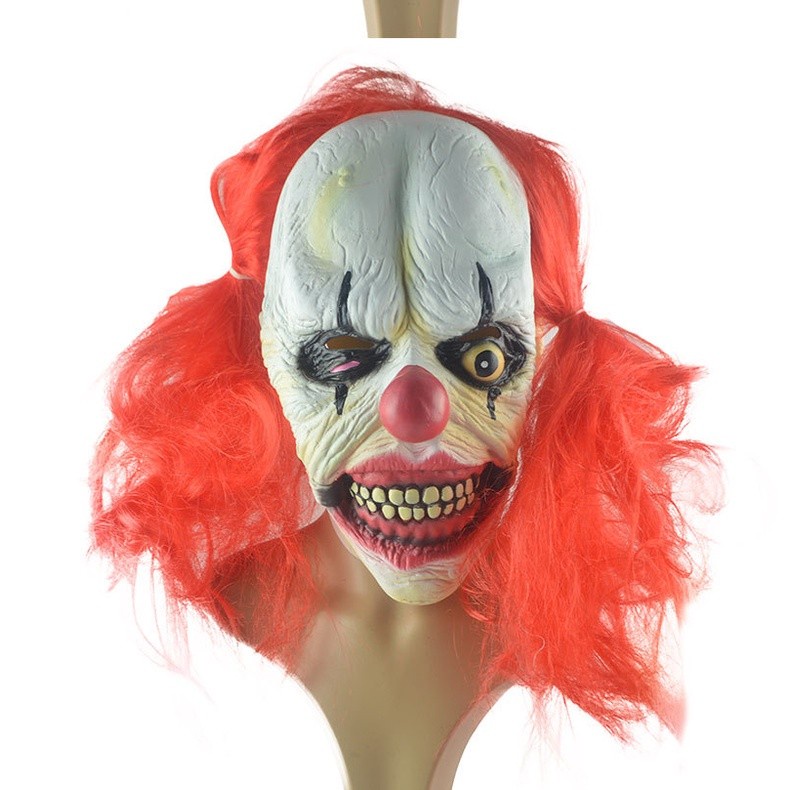 TOL-12 topeng latex karet full head kepala badut clown halloweeen mask