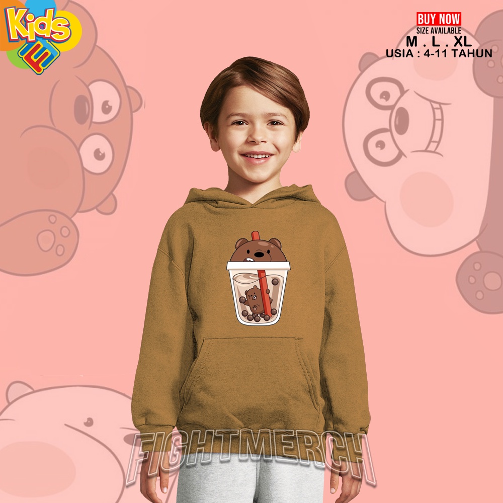 Jaket Hoodie Anak Grizzly Bear Boba We Bare Bears