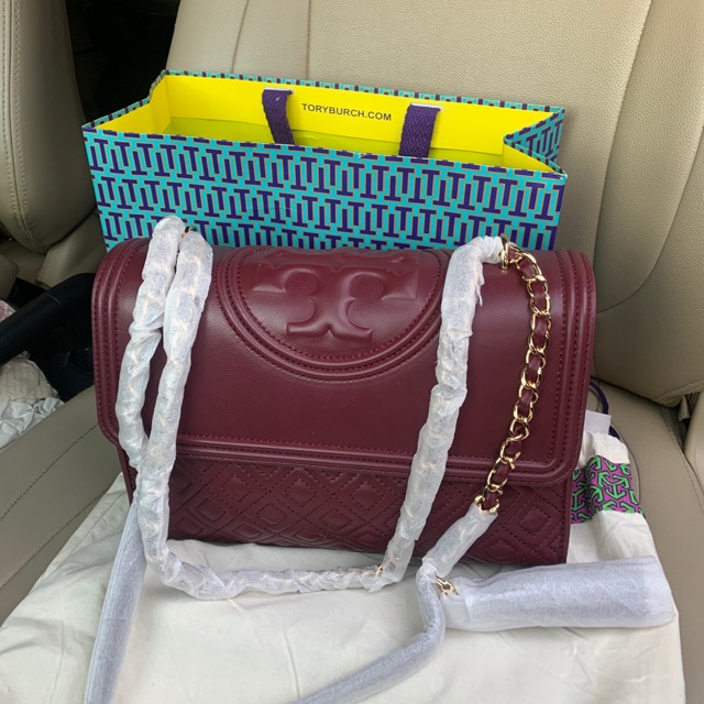 BNWT Tory Burch Fleming medium lengkap PB dan DB
