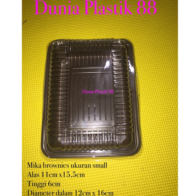 isi 50pc MIKA BROWNIES SMALL box kotak plastik hitam