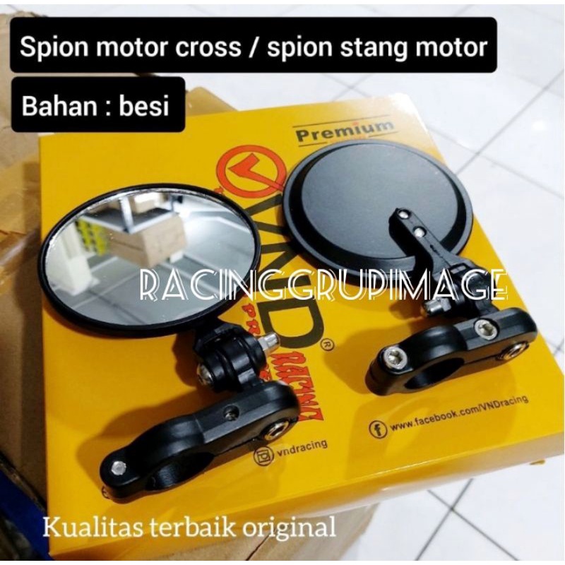 Spion bulat spion Motor Bulat Jepit Stang Spion Kaca Bening supermoto Vnd Trail Model CROSS KLX-CRF 150-WR 155 / Bahan Besi