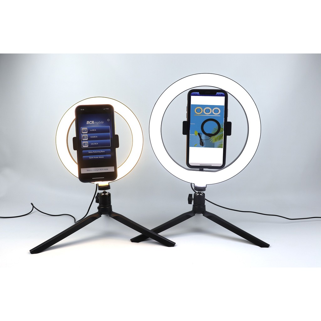 Ring Fill Light Lampu Selfie Studio Photo 20&amp;26cm With Phone Holder