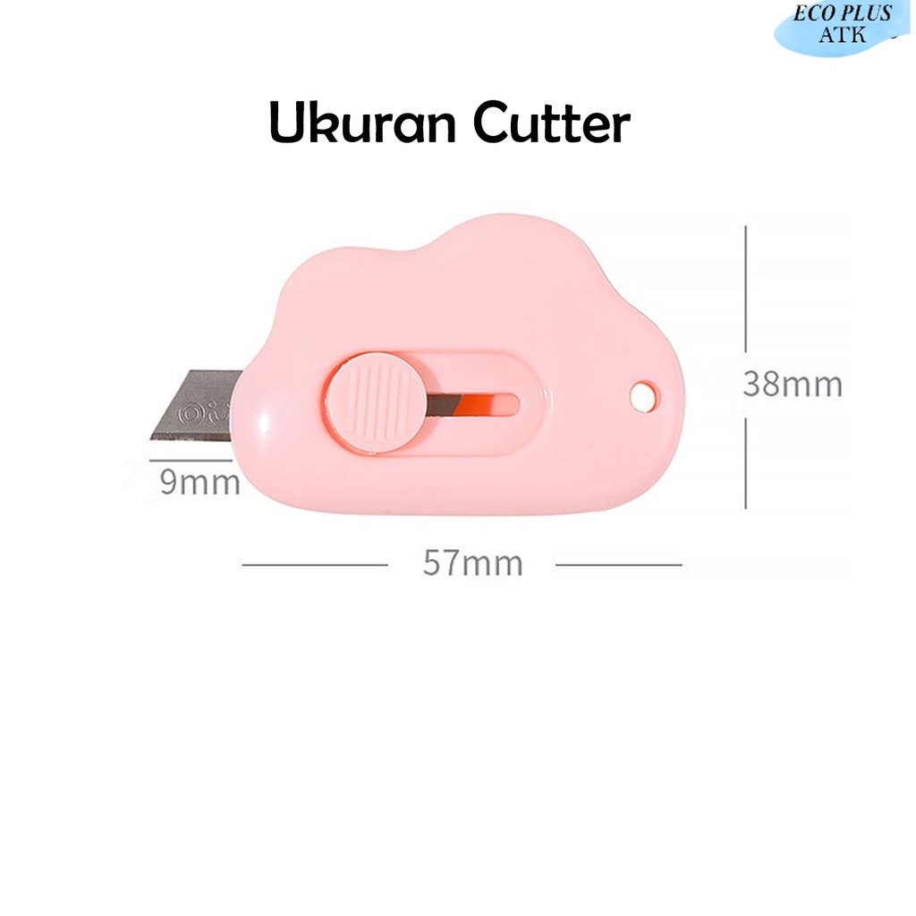 Mini Cutter Cloud Series Alat Pembuka Surat Snap Off Gantungan Kunci Sekolah Kantor ATK