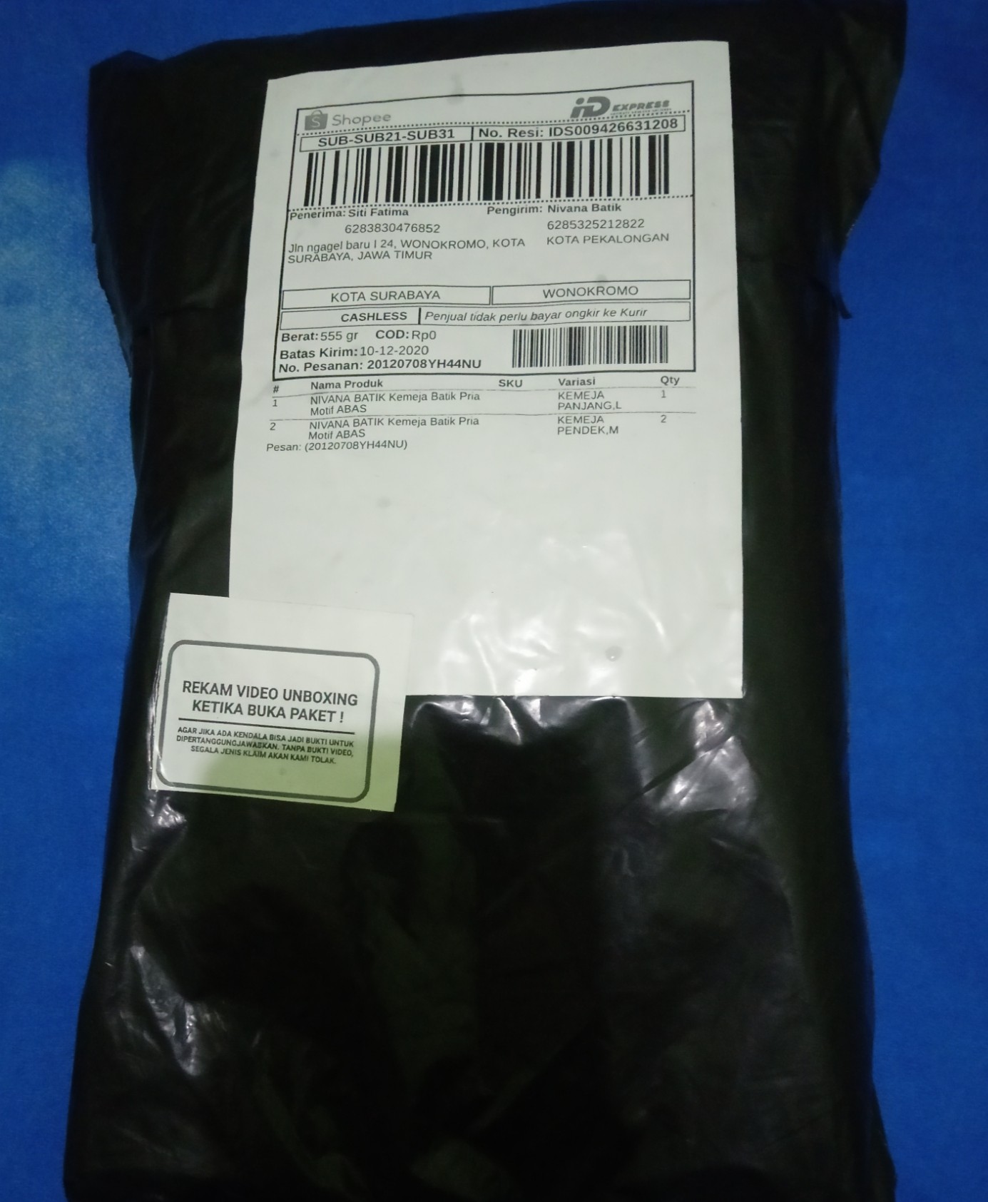 Nivana Batik Kemeja Batik Pria Motif Abas