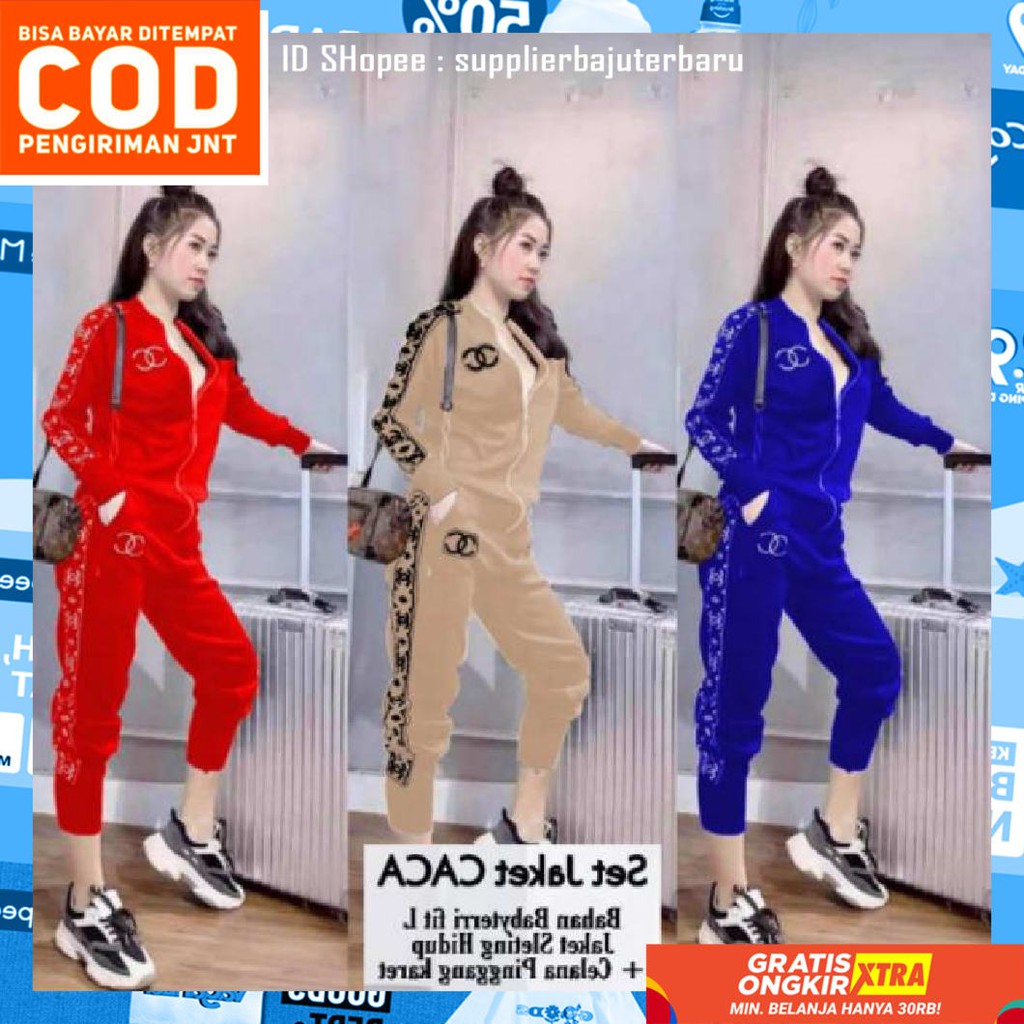 SETELAN TRAINING WANITA JUMBO IMPORT BAJU STELAN KEKINIAN MUSLIM TERBARU PAKAIAN OLAHRAGA SET CEWEK