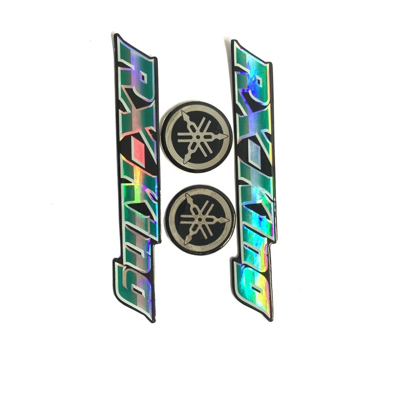 SEPASANG EMBLEM STIKER TIMBUL YAMAHA RX KING-No 8 HIJAU