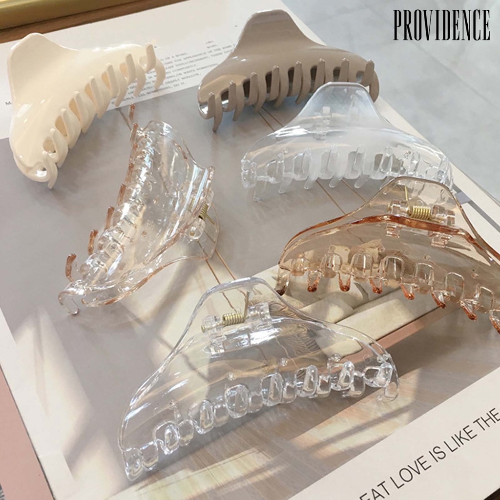 Providence Solid Color Elastic Hair Claw PC Transparent Non-Slip Big Hair Clip Hair Styling Accessories