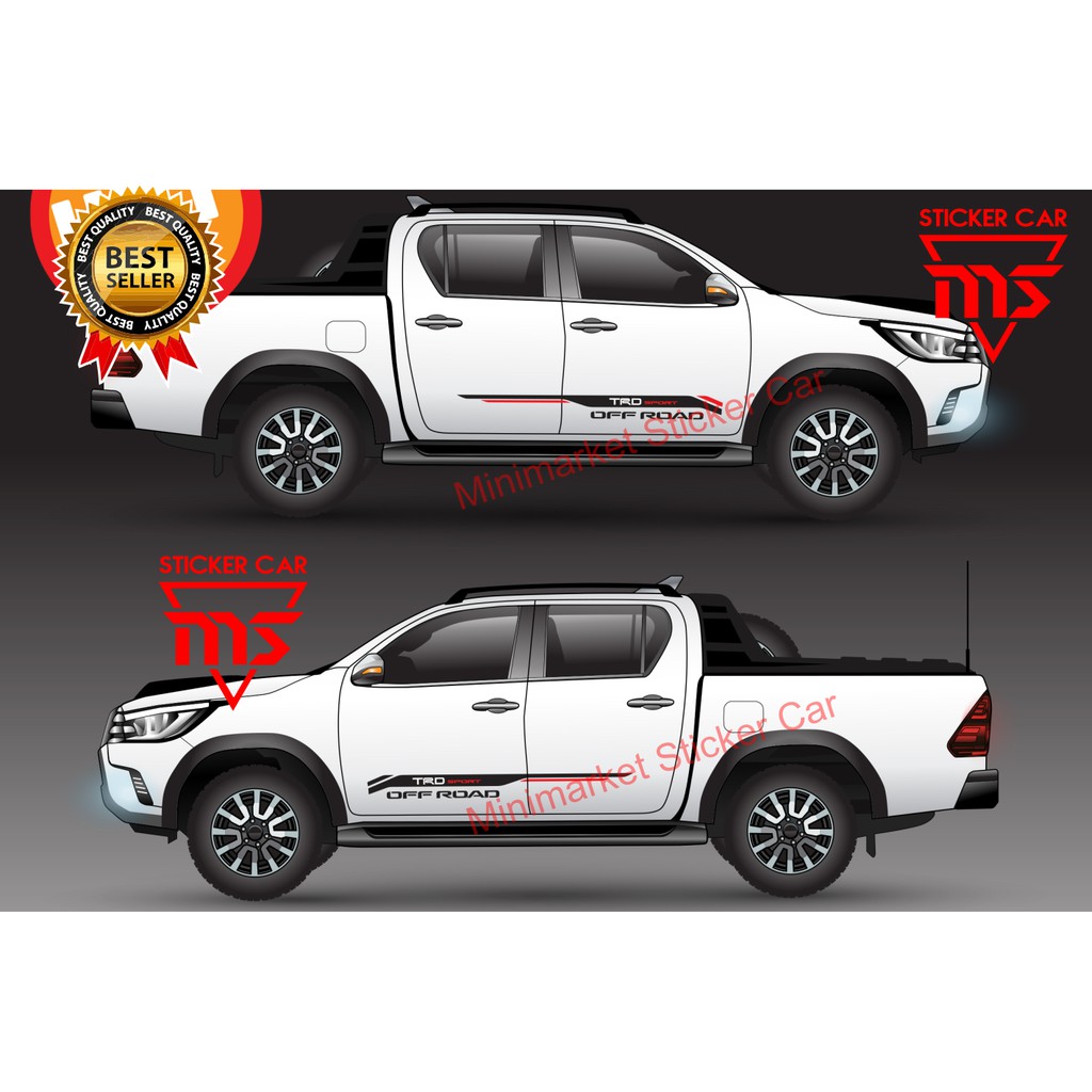 STIKER HILUX STICKER MOBIL TOYOTA HILUX TRD OFFROAD CUTTING SIDE BODY SAMPING Shopee Indonesia