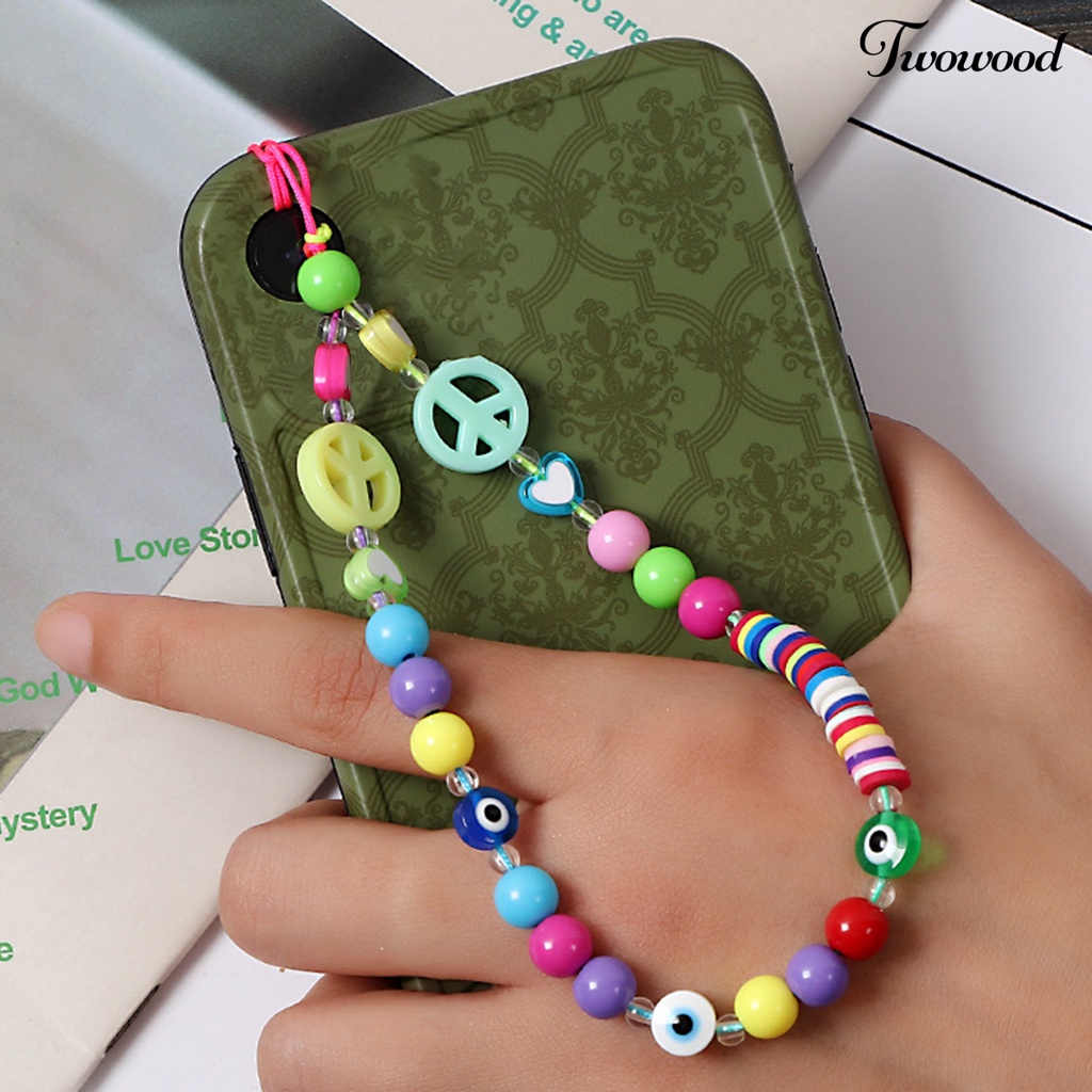 Twowood Strap Pergelangan Tangan Motif Buah Bahan Polymer Clay Untuk Aksesoris Handphone