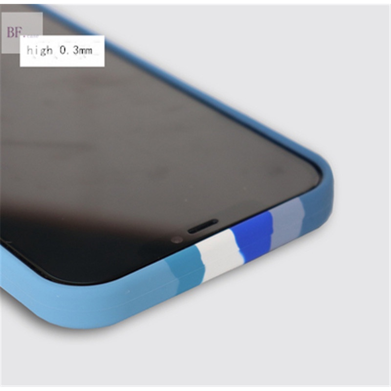 Case Bahan Silikon Warna Biru Pelangi Untuk Iphone 11 12 13 Pro Max 6 7 8 Plus X Xr Xsmax