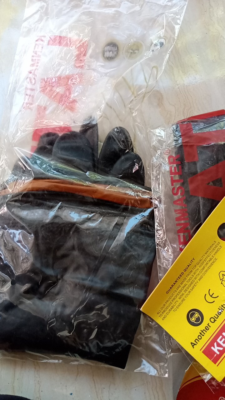 Kenmater Sarung Tangan Karet Hitam - Latex Hand Gloves