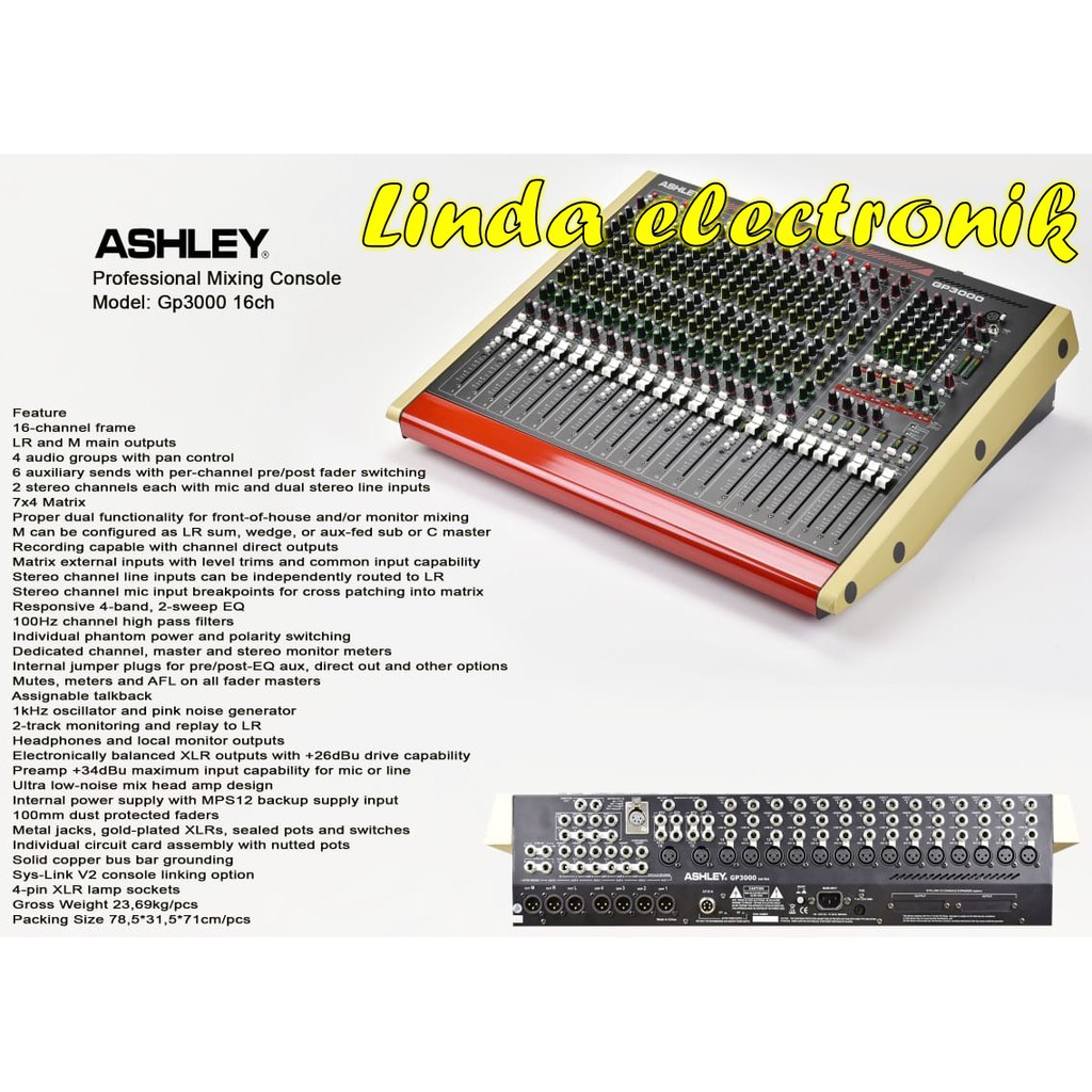 Mixer Ashley Gp3000 16channel ORYGINAL Gp 3000