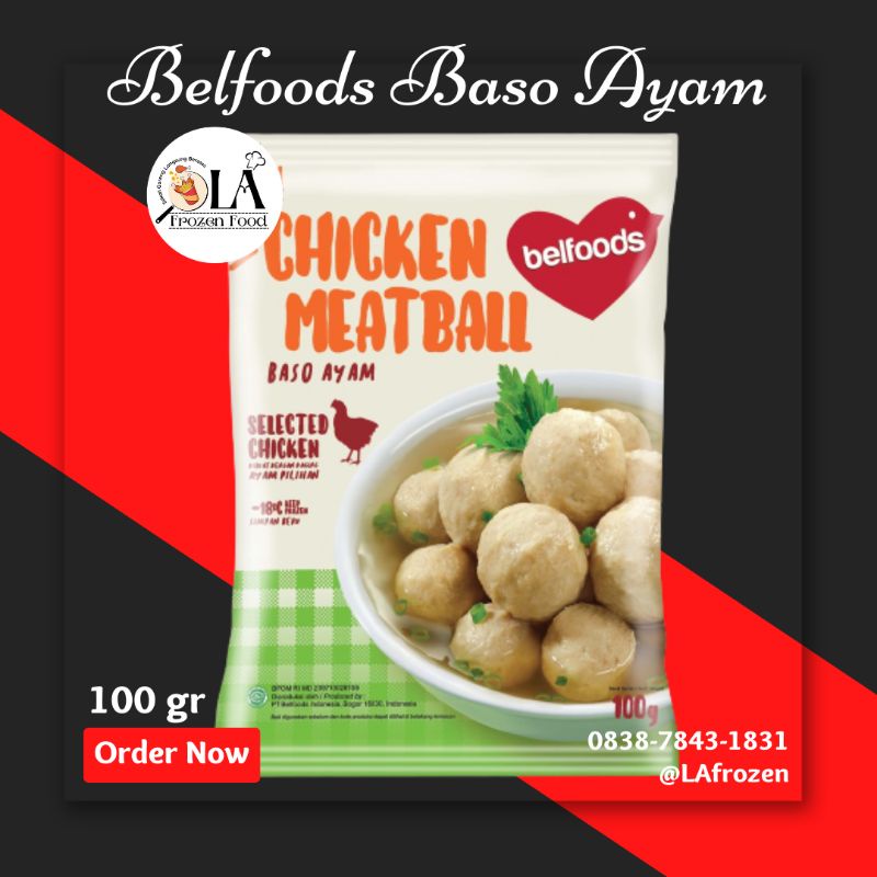 Jual Bakso Ayam Belfoods 100 Gram Frozen Food Shopee Indonesia