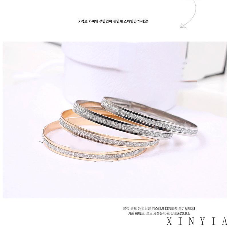 Xia.id Gelang Tangan Wanita Desain Bulat Ganda Simple