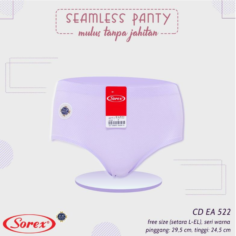 Sorex - 1 pcs Celana Dalam Wanita Seamless Tanpa Jahitan Anti Nyeplak Midi Pori Size Jumbo (L-EL) CD EA 522 - Pakaian Dalam Wanita