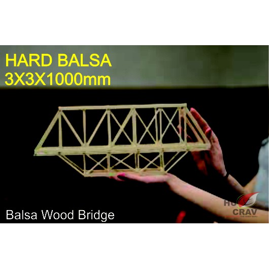 

HARD Stic Balsa Wood Bridge 3x3x1000mm Jembatan BRIDGE Stik 3x3 mm