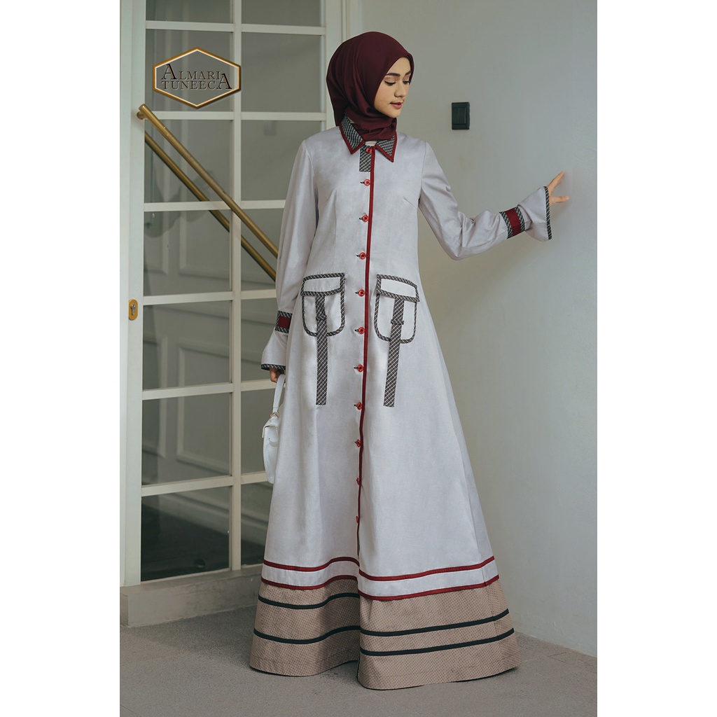 TUNEECA - GAMIS DRESS BUSANA WANITA MUSLIMA BRANDED PREMIUM ALMARI SERI Sandra