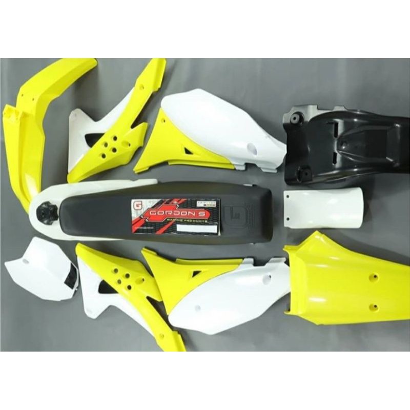 cover body set klx gordon kuning putih