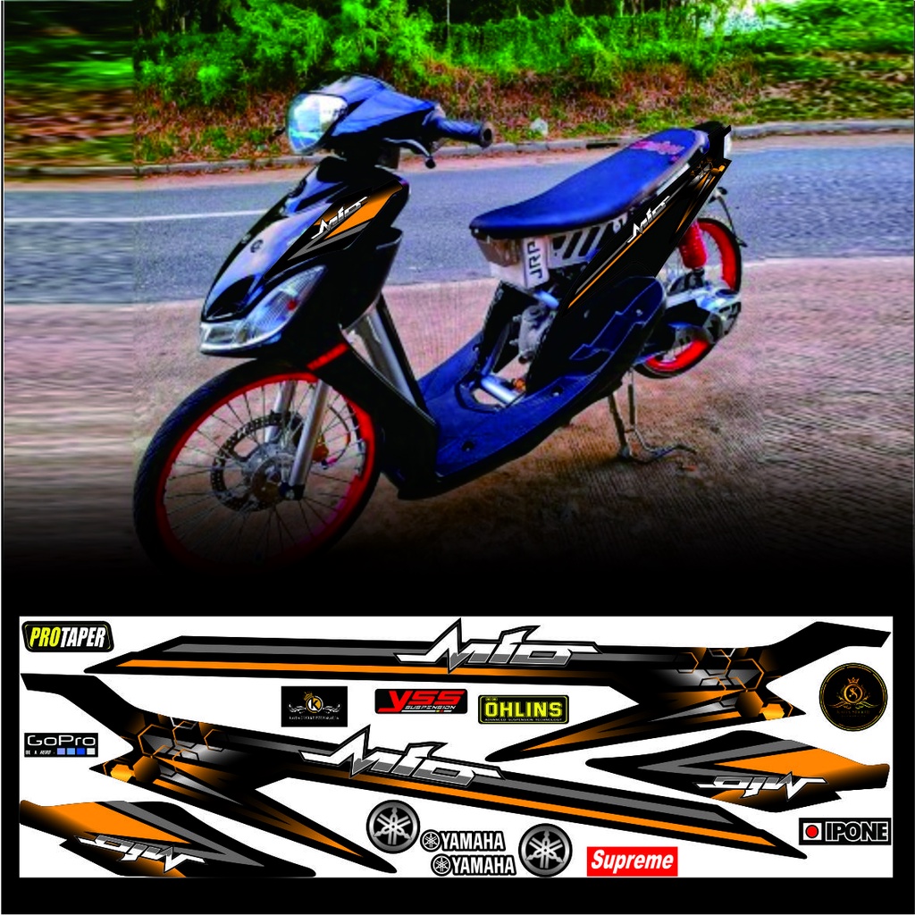 STRIPING MIO KARBU MIO SMILE STICKER LIST VARIASI YAMAHA MIO 2006 - 2013 KARBU DISEN