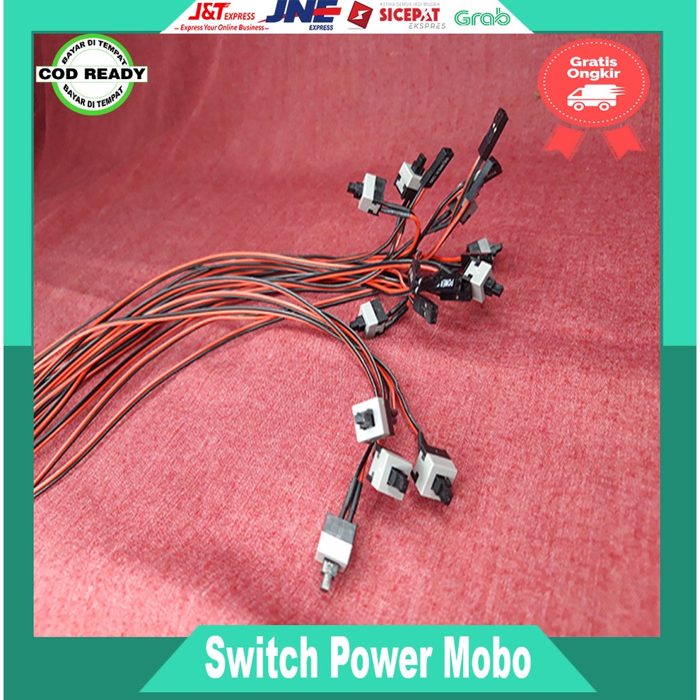 Tombol kabel power Motherboard / Switch SW front panel CPU Komputer