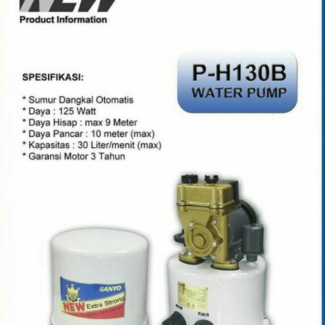 Pompa air sanyo ph 130 b pompa air sanyo sumur dangkal pendorong