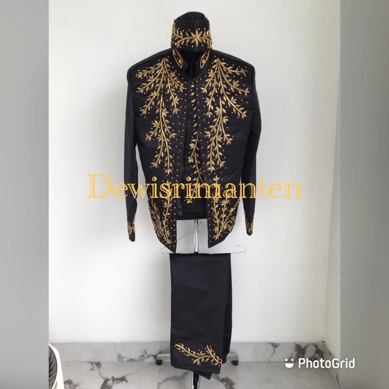 basofi pengantin hitam/beskap sunda hitam/baju pengantin pria