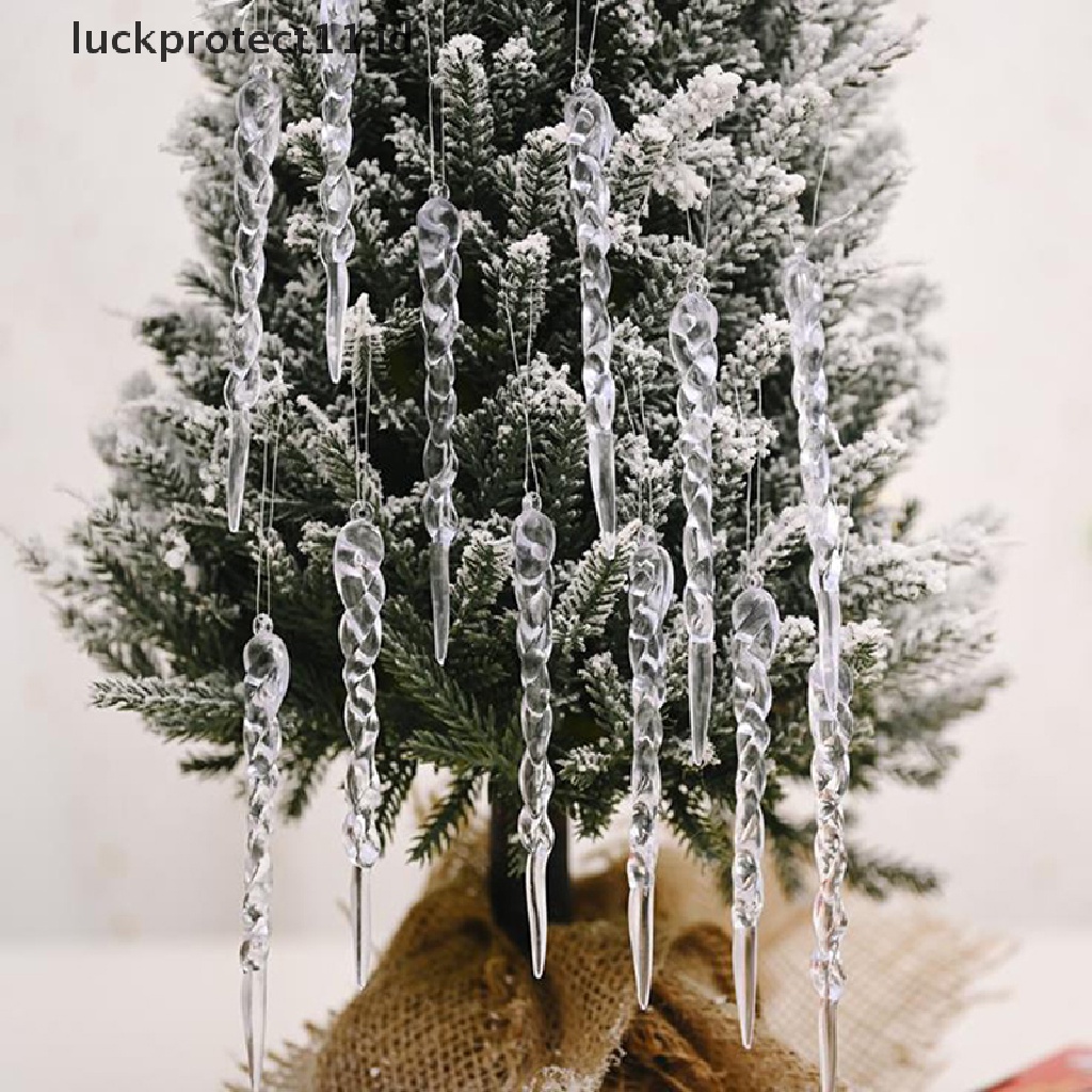 //HG&amp;ID// 12PCS Christmas Decoration Simulation Ice Xmas Tree Ornament Fake Icicle Props .