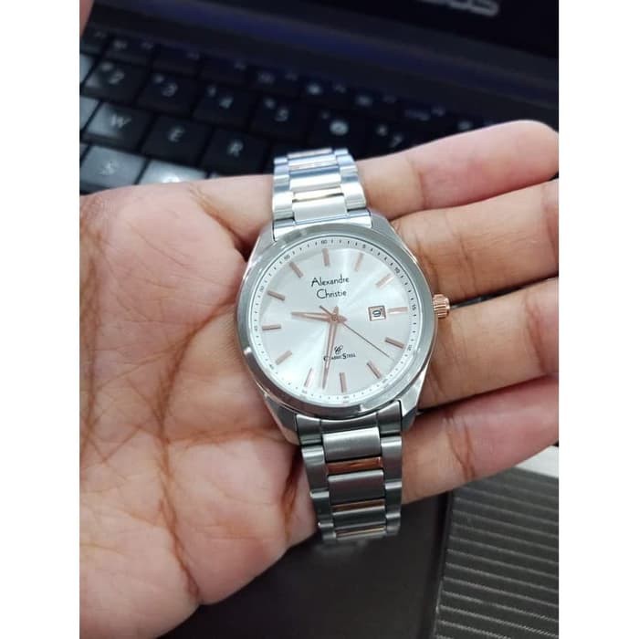 ALEXANDRE CHRISTIE AC 8591 WANITA SILVER COMBI ORIGINAL JAM ALEXANDER