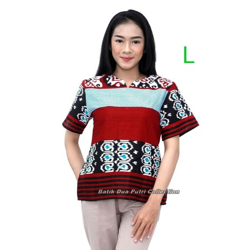 Batik Wanita Blouse Atasan Songket Kombinasi Bersaku Size S-m-l-xl-xxl-3l-4l-5l
