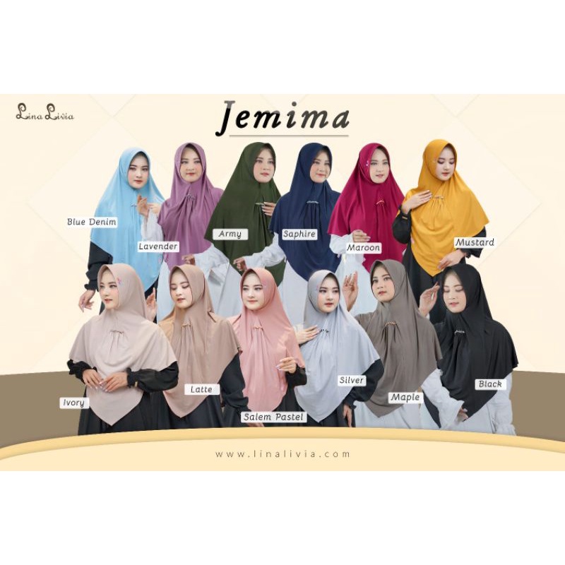 Bergo Jemima Syar'i Original By Linalivia Hijab Antem Muslim