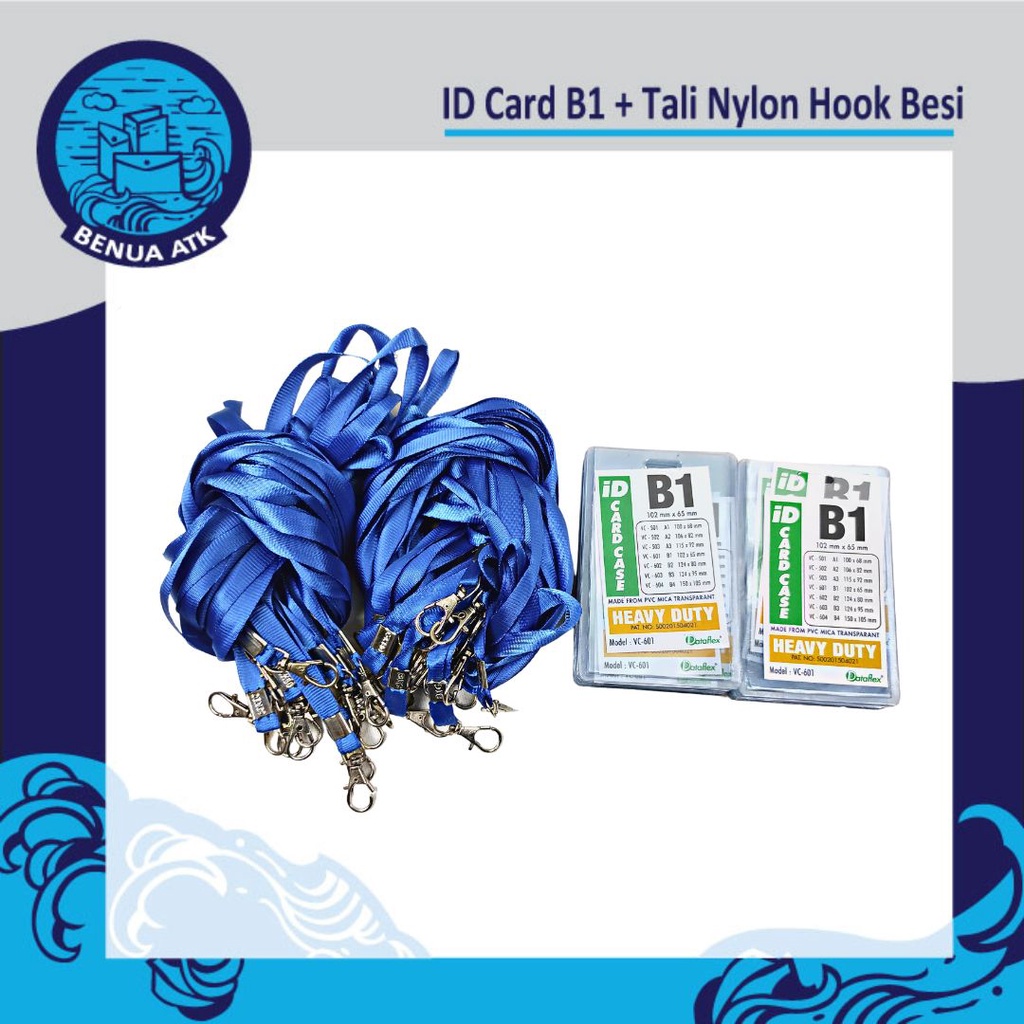 Jual Bundling ID Card B1 + Tali ID Nylon Hook Besi Dataflex [NYLK ...