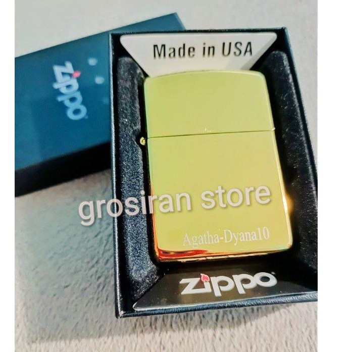 zippo gold custom logo ukir grafir nama kado korek