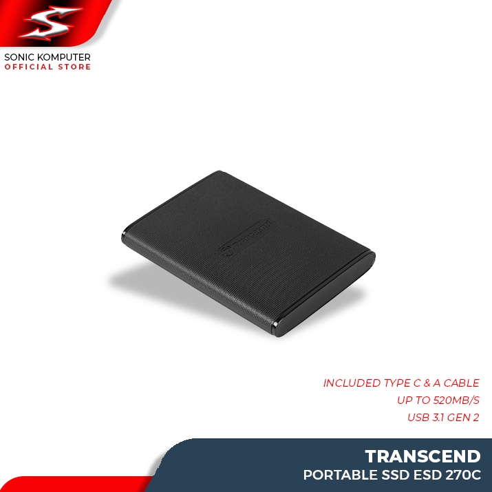 SSD Eksternal Transcend ESD270C Portable SSD External Type-C ESD 270C
