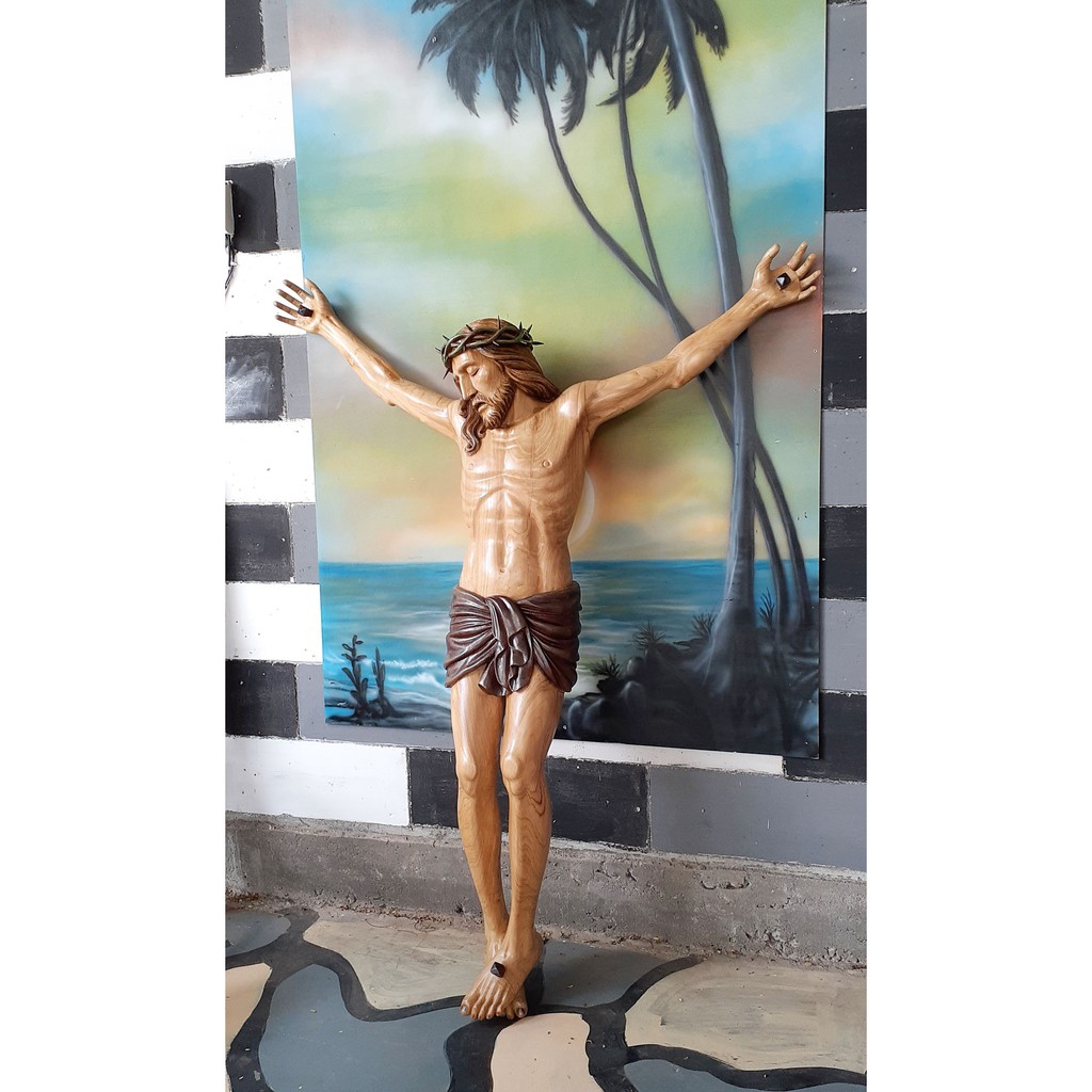 Patung Salib Yesus Kayu Jati