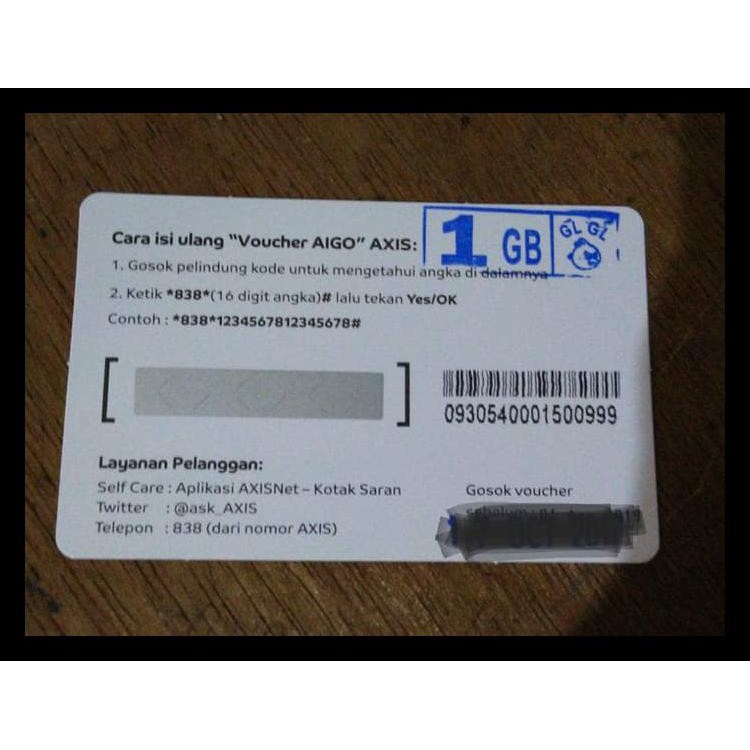 Voucher AIGO Axis 1 GB vocer data axis 1gb LIMITED EDITION