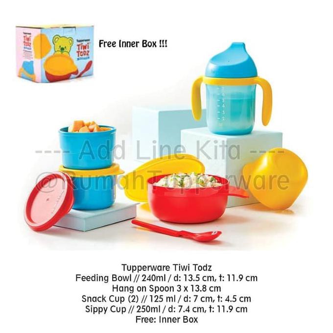 Unik Tupperware Tiwi Todz (Promo) Paket Peralatan Makan Batita 6-18 bulan Berkualitas