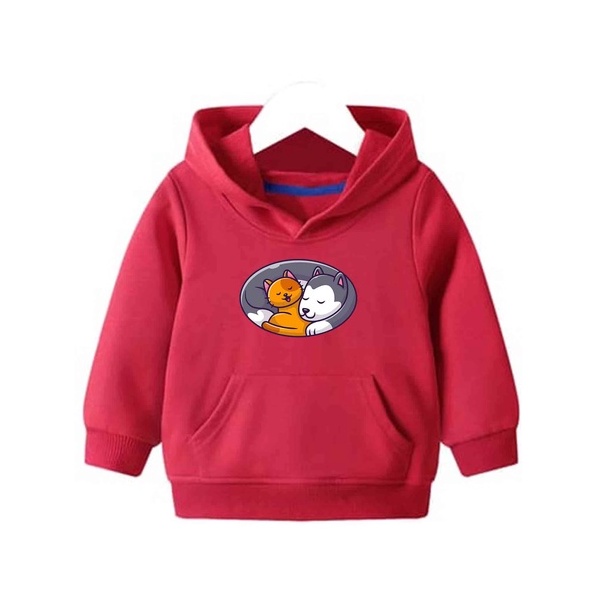 Hoodie cat n dog Sweater Anak Fleece Pakaian Anak