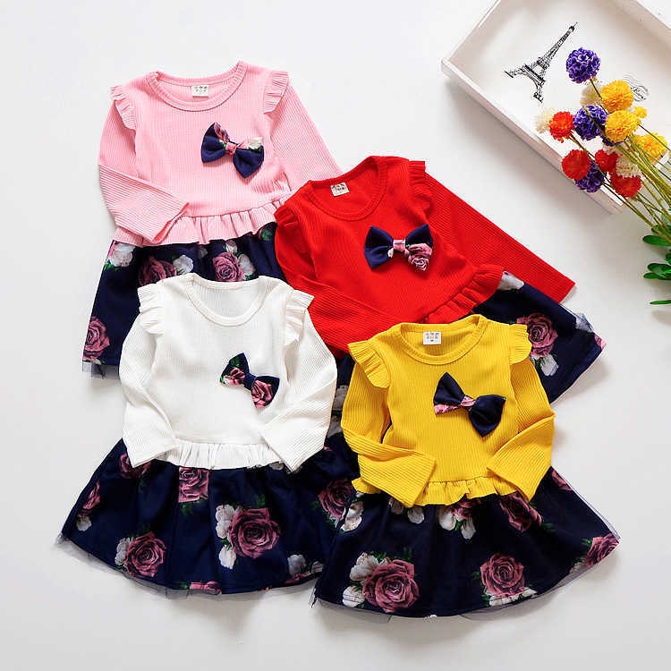 DRESS REMPEL ANAK PEREMPUAN MOTIF ROSE PITA