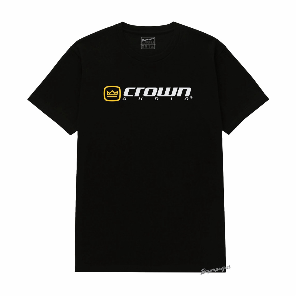 Kaos Crown Audio Pria T-shirt Amplifier Power Amp Stereo Pro cotton combed 20s